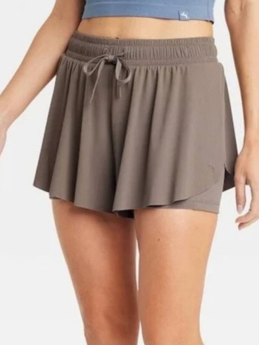 JoyLab Taupe Drawstring Short with Inner Short